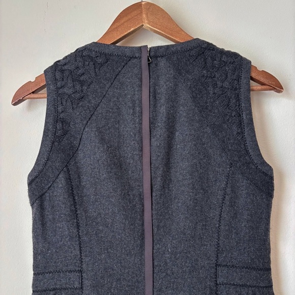 Magaschoni Cable Knit Wool Blend Sleeveless Shift Dress Sz 4 Gray - Picture 5 of 9